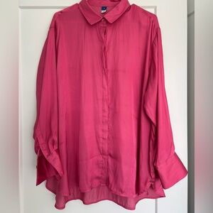 Old Navy Long Sleeved Pink Button up Blouse XL
